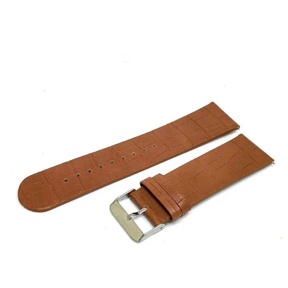 Invicta Watch Replacement Band Brown Leather 26mm Lug Silver Tone Steel …